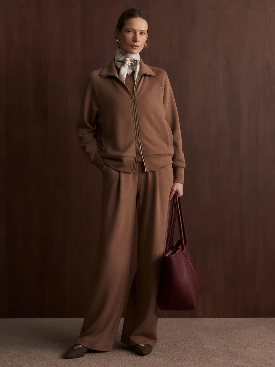 Varley the extra wide leg pant 32 golden bronze marl