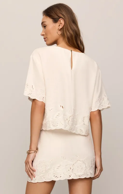 Z Supply Daya Embroidered Top White