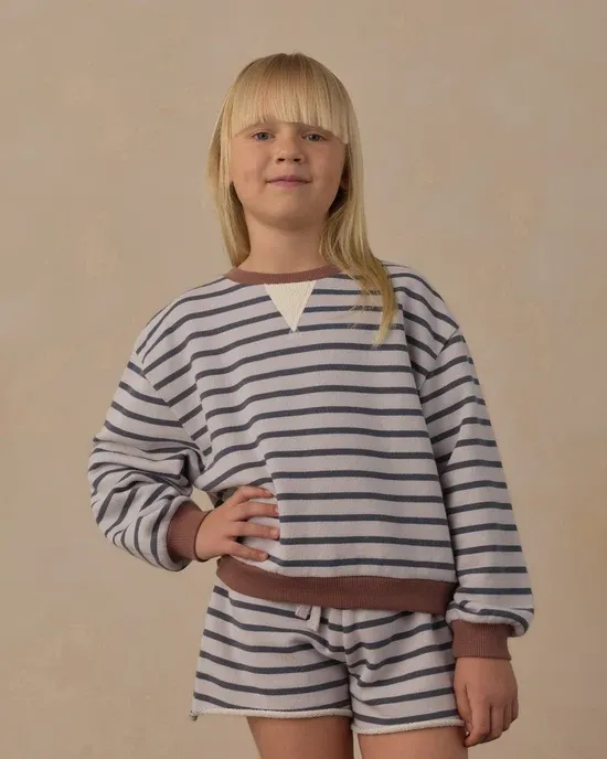 RYLEE &amp; CRU SWEAT SHORT MIDNIGHT STRIPE