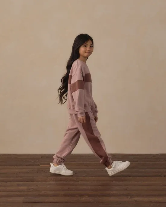 RYLEE &amp; CRU PANELED SWEATPANT ROSEWOOD