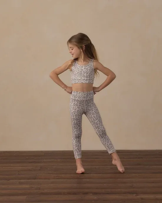 RYLEE &amp; CRU BASIC LEGGING BLUE LEOPARD