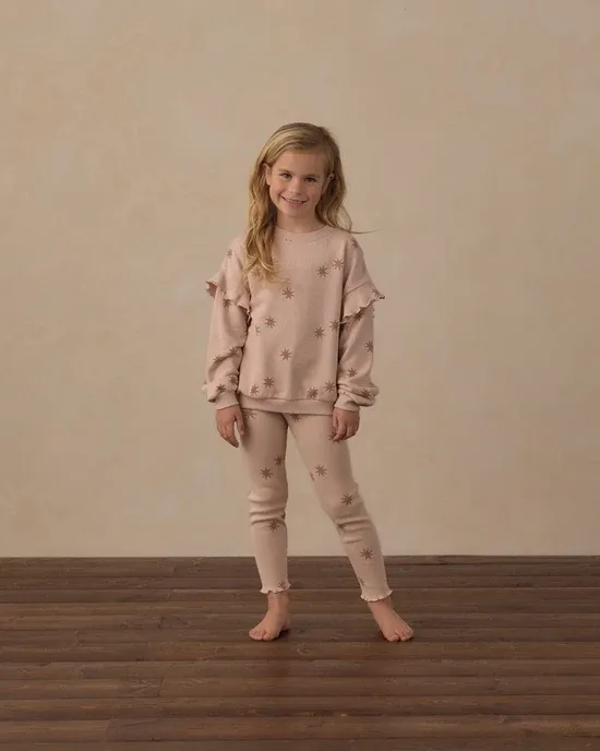 RYLEE &amp; CRU COAST RIBBED LEGGING CLAY STARS