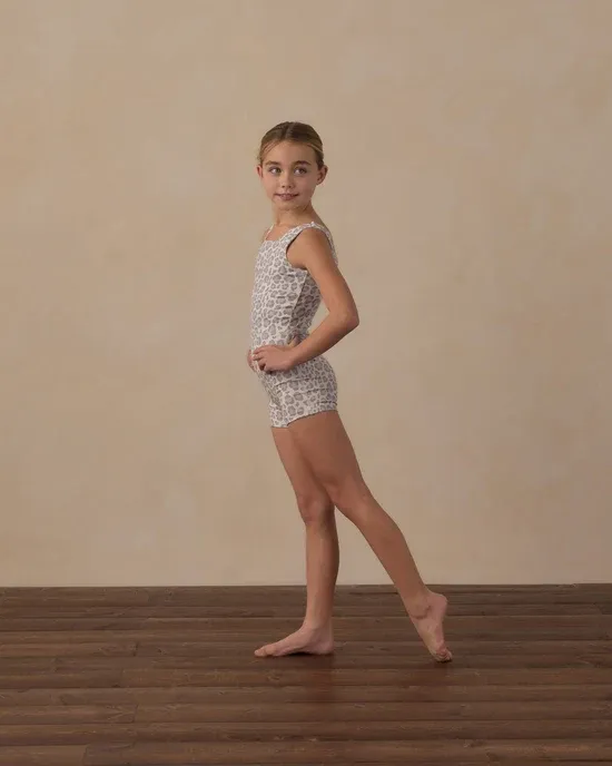RYLEE &amp; CRU MALIBU BODYSUIT BLUE LEOPARD