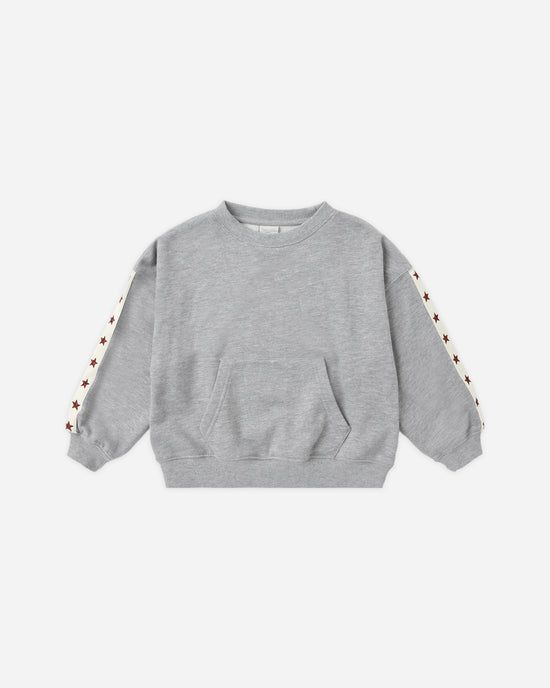 RYLEE &amp; CRU POUCH POCKET CREW HEATHERED DUSTY BLUE
