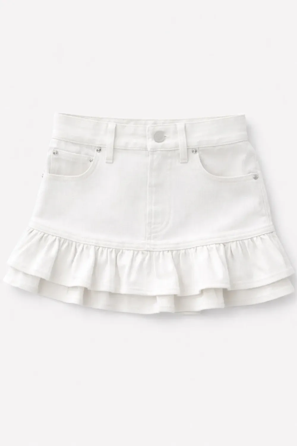 Summer Loving Denim-Skirt-White