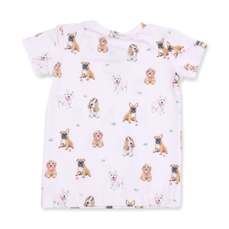 Angel Dear Bestie Dogs Pink - Short Sleeve Loungewear Set