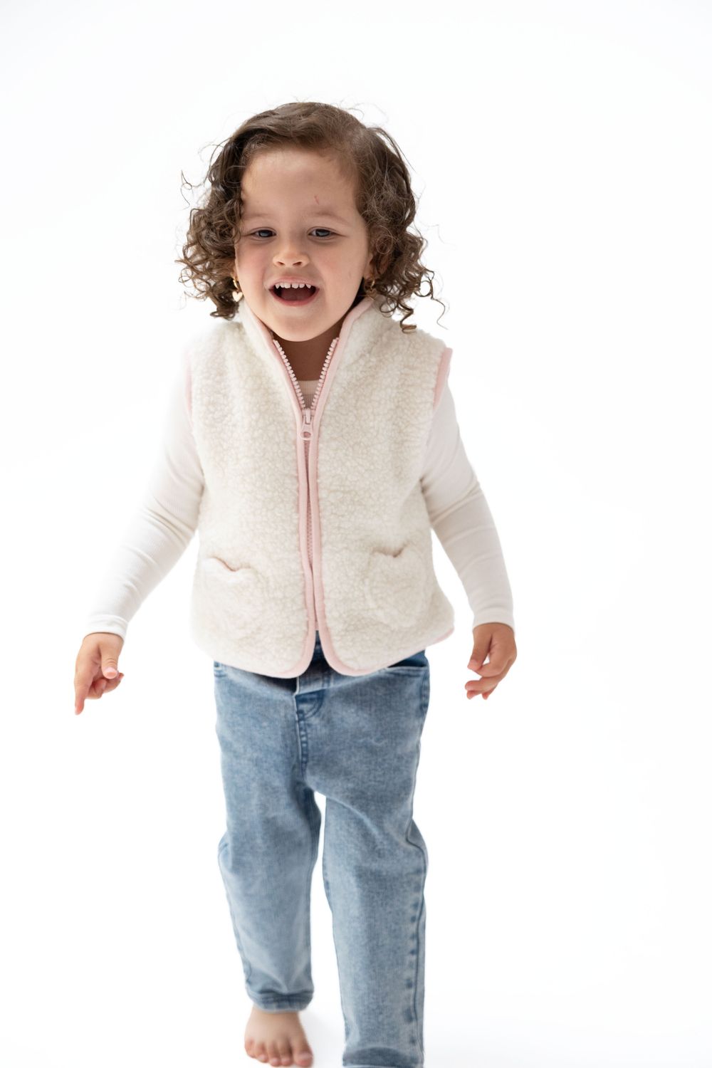 Angel Dear Sherpa - Zip Vest with Heart Pockets