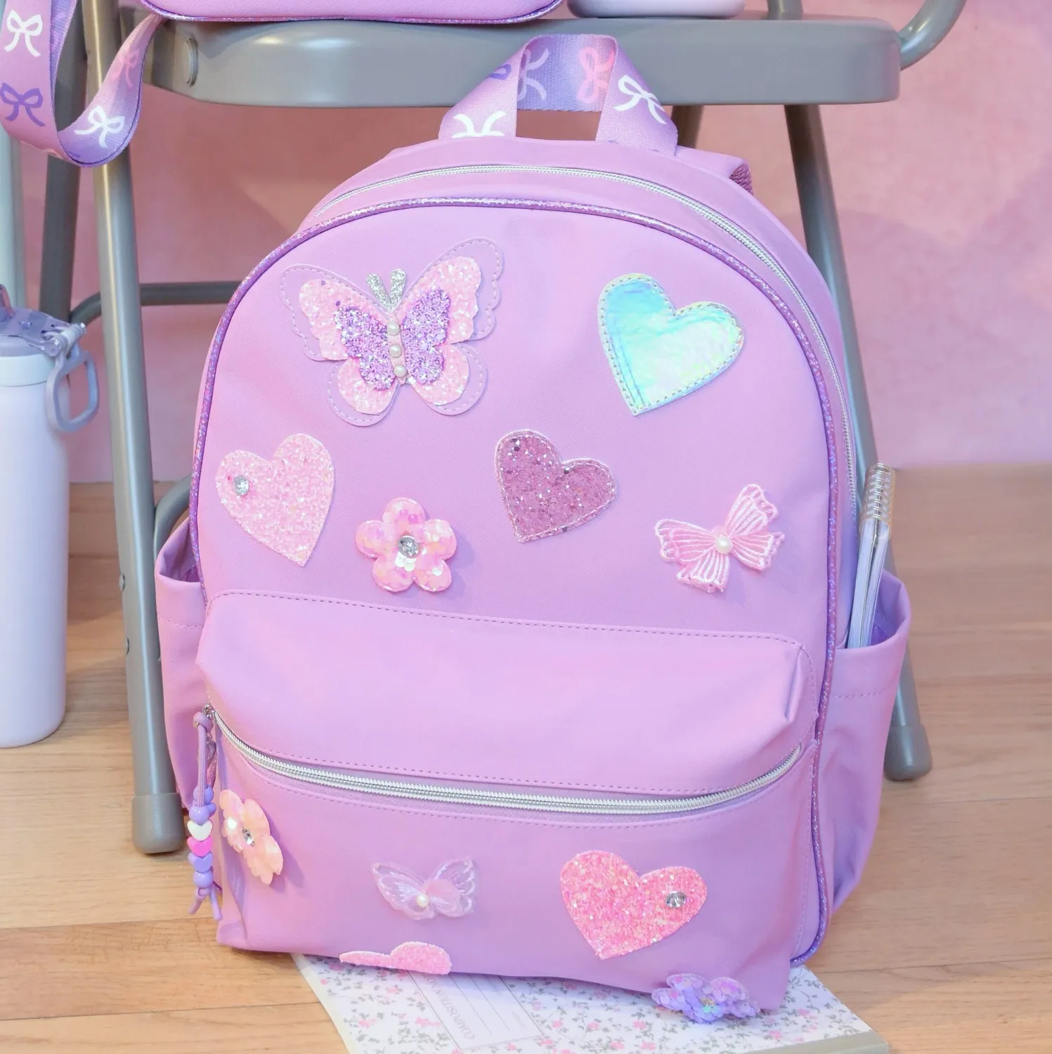 OMG BUTTERFLY APPLIQUE LARGE BACKPACK