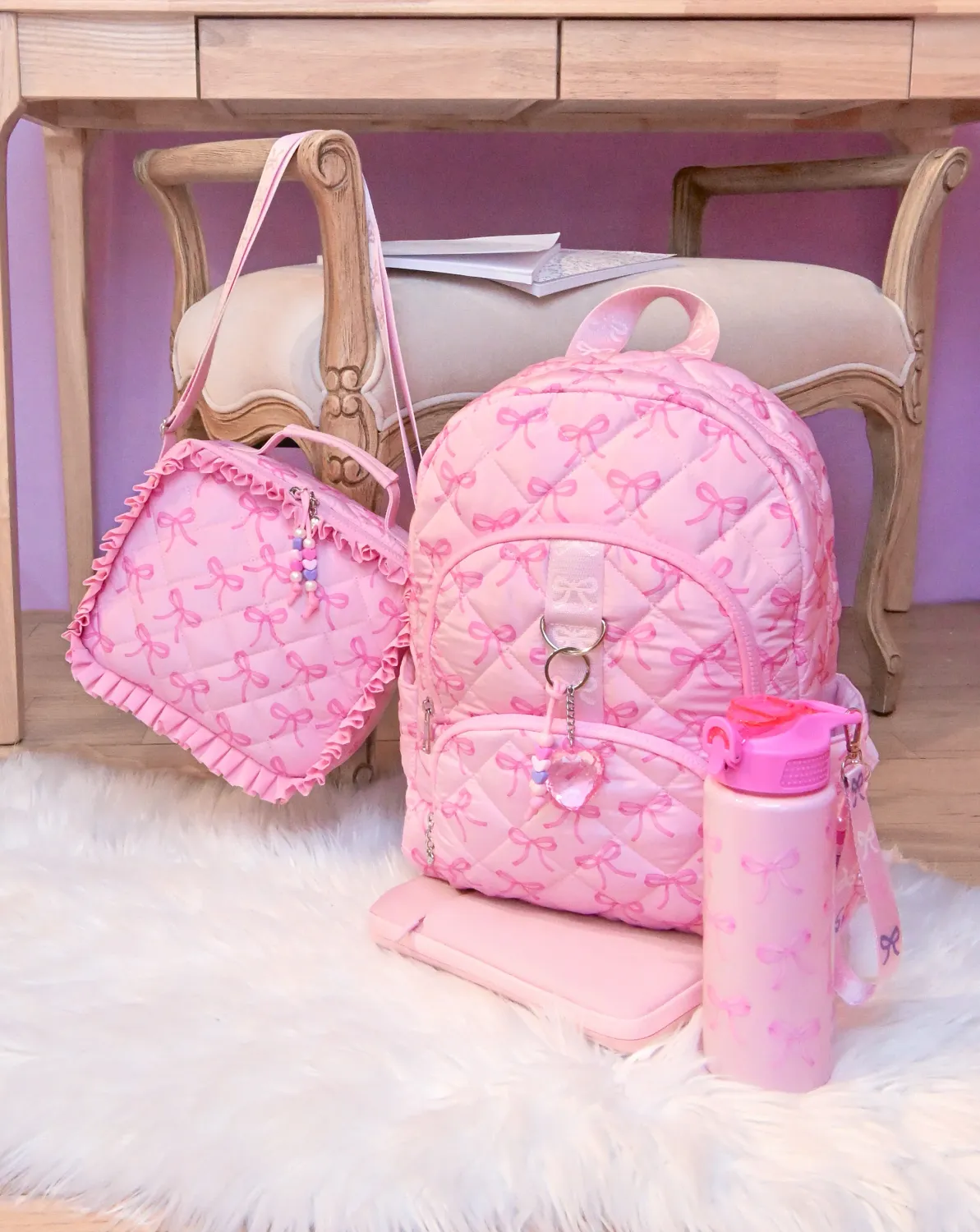 OMG BOW QUILTED LARGE BACKPACK