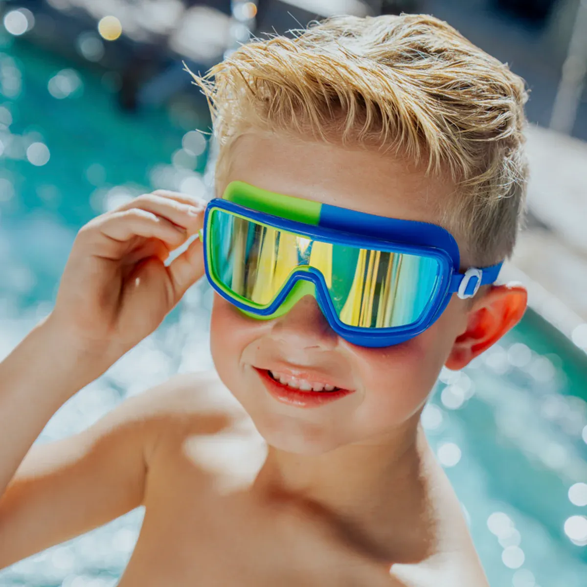 BLING 2.0 BEAM SWIM GOGGLES- BYPASS BLUE/ VIRTUALLY WHITE