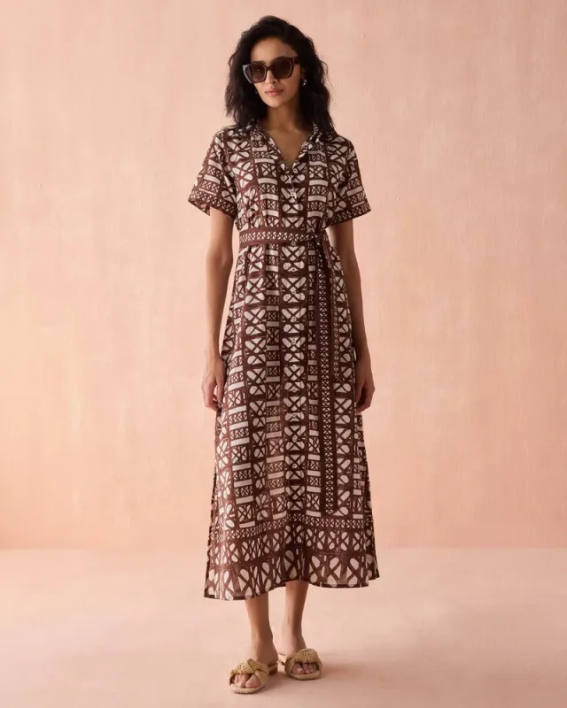 OMIKA AMIRA SHIRTDRESS NARI CACAO