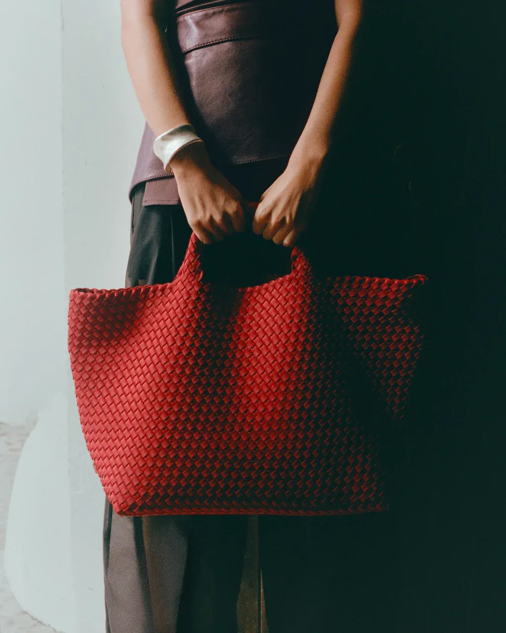 NAGHEDI ST BARTHS LARGE TOTE ROSSO