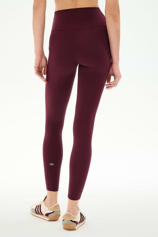 SPLITS 59 AIRWEIGHT HIGH WAIST 7/8 POCKET LEGGING DK CHERRY