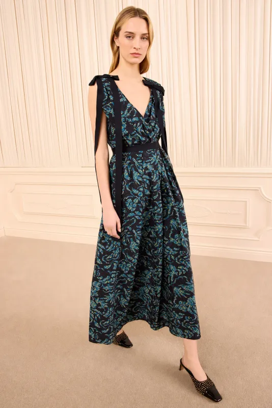 Ulla Johnson Karina Cotton Bow Dress MIDNIGHT