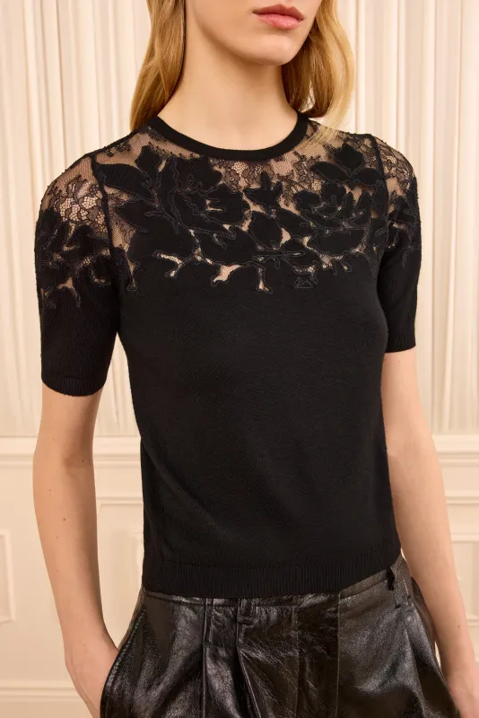 Ulla Johnson Ella SS Lace Top NOIR