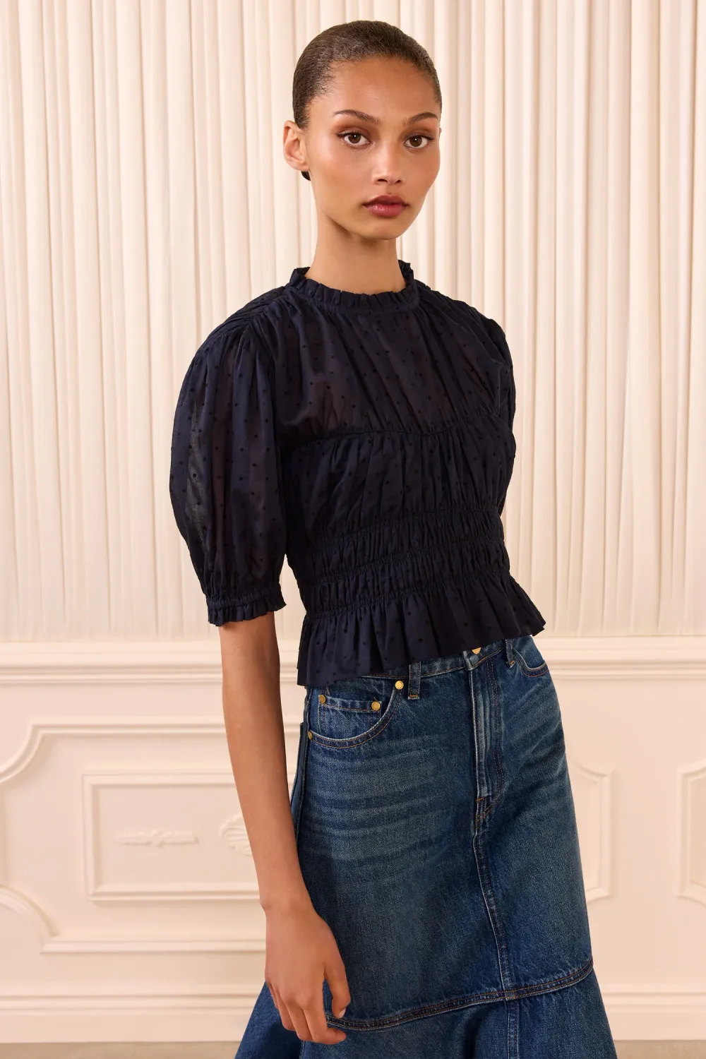 Ulla Johnson Rae SS Cotton Top NIGHTFALL