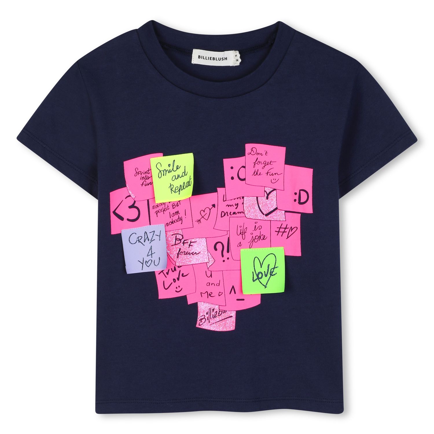 BILLIE BLUSH GIRLS POST IT NOTE GRAPHIC SS TSHIRT