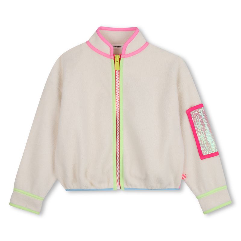 BILLIE BLUSH GIRLS FAUX SHEARLING ZIP UP SWEATSHIRT