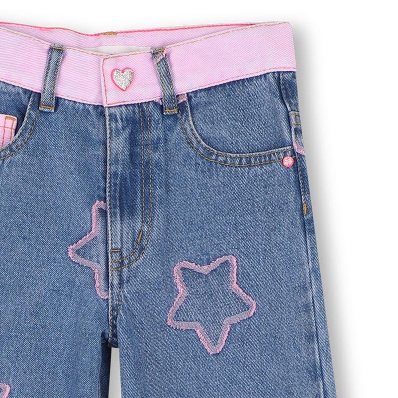 BILLIE BLUSH GIRLS WIDE LEG JAQUARD DENIM PANTS