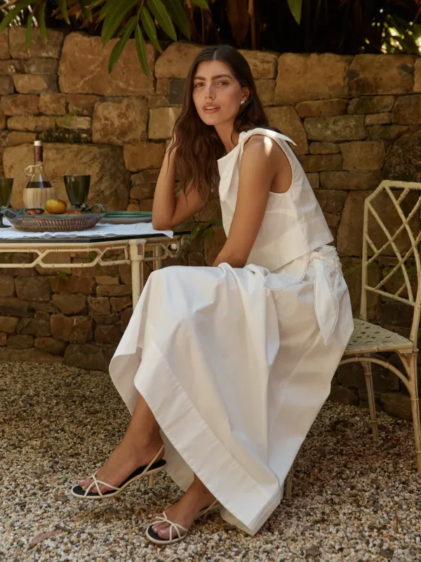 ROAME DIXIE TIE TOP WHITE