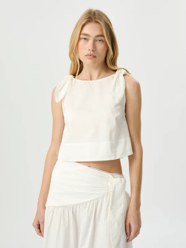 ROAME DIXIE TIE TOP WHITE