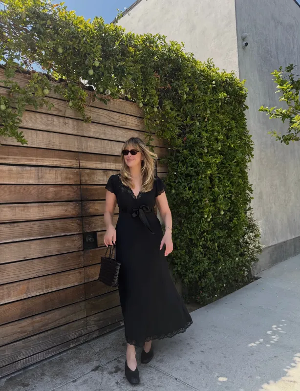 Rixo Marlice Dress Satin Black