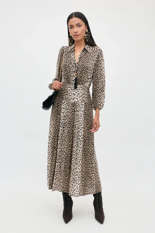 Rixo Izzy Dress Antelope Spot Black