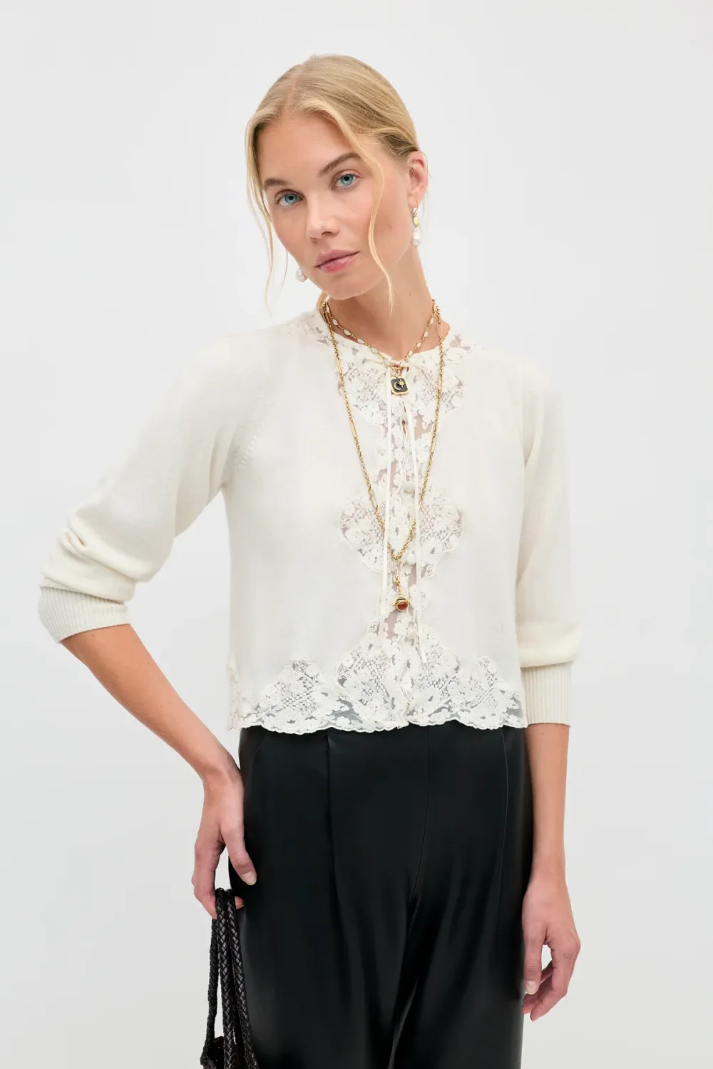 Rixo Tassia Cardigan Ivory