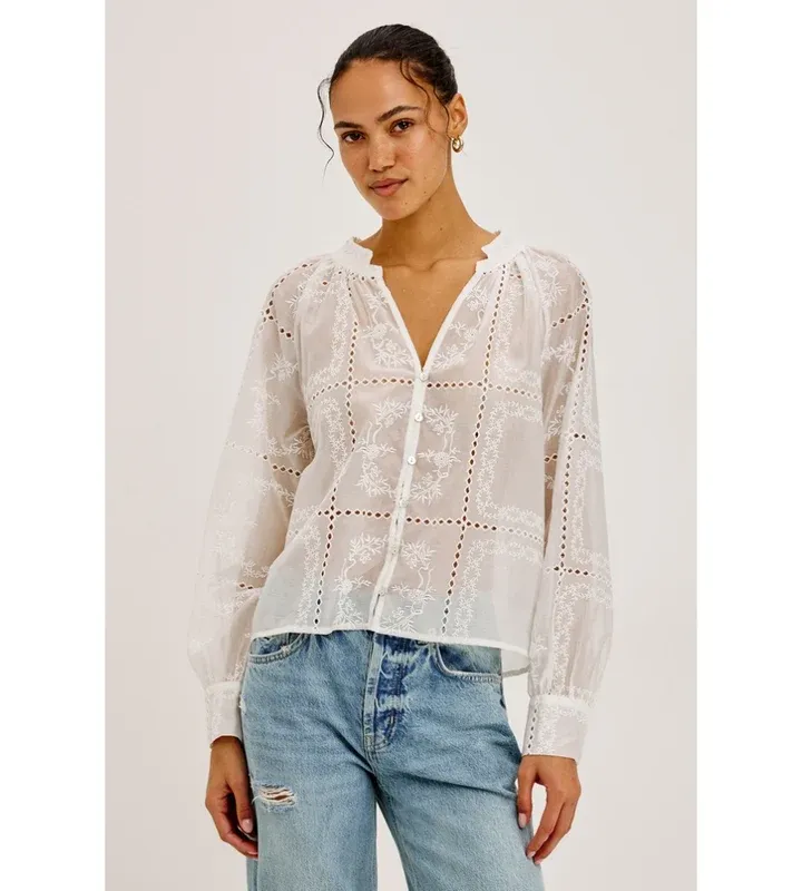 RAILS FRANCINE BLOUSE IVORY HANDKERCHIEF