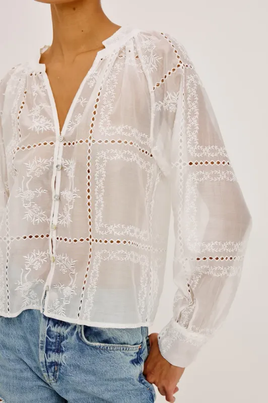 RAILS FRANCINE BLOUSE IVORY HANDKERCHIEF