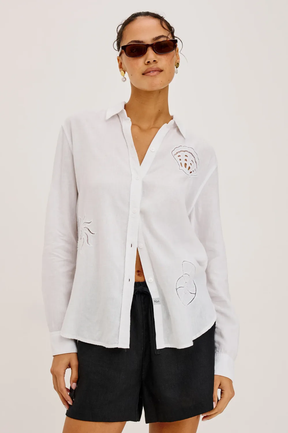 RAILS CHARLI SHIRT WHITE SEASHELLS