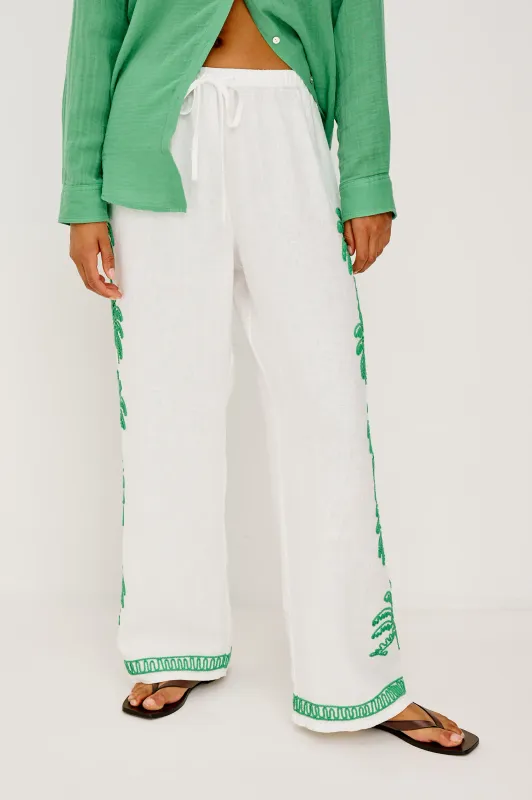 RAILS EMMIE PANT EMERALD PALMS EMBROIDERY