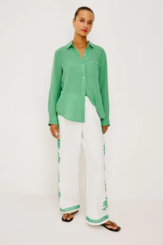 RAILS EMMIE PANT EMERALD PALMS EMBROIDERY