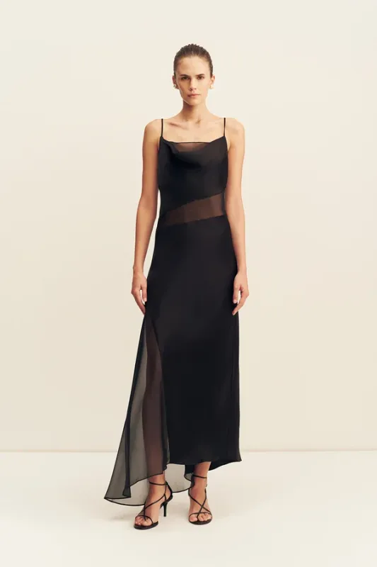 Shona Joy Iza Asymmetrical Draped Maxi Dress