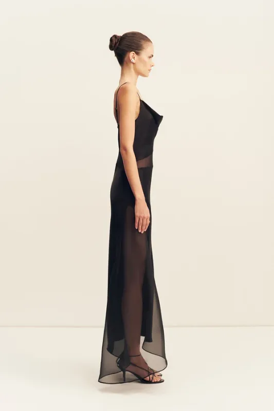 Shona Joy Iza Asymmetrical Draped Maxi Dress