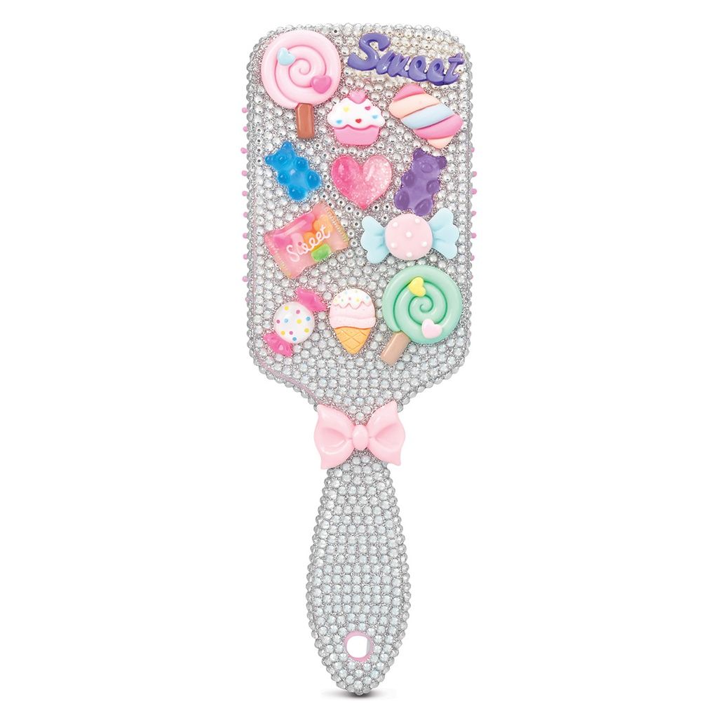 I SCREAM CHARMING RHINESTONE PADDLE BRUSH