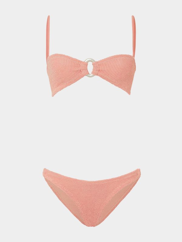 HUNZA G MISTY 2 PC BIKINI PEARLY HOOP PEACH
