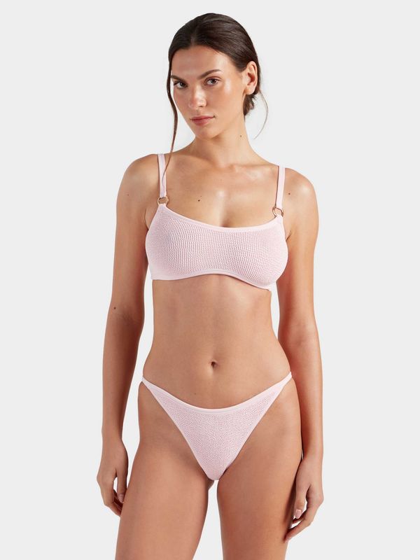 HUNZA G IRIS 2 PC BIKINI W/GOLD HOOPS BALLET PINK
