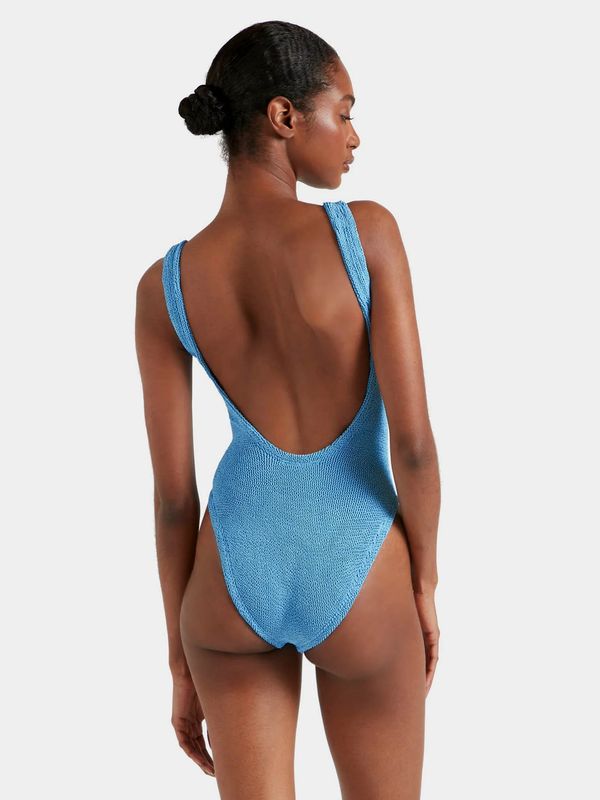 HUNZA G SQUARE NECK ONE PIECE  SWIM - SKY BLUE
