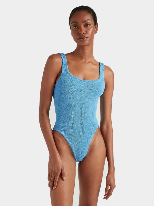HUNZA G SQUARE NECK ONE PIECE  SWIM - SKY BLUE