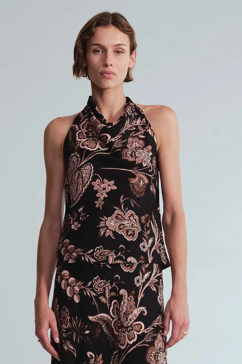 Cara Cara Fara Top Linden bloom black