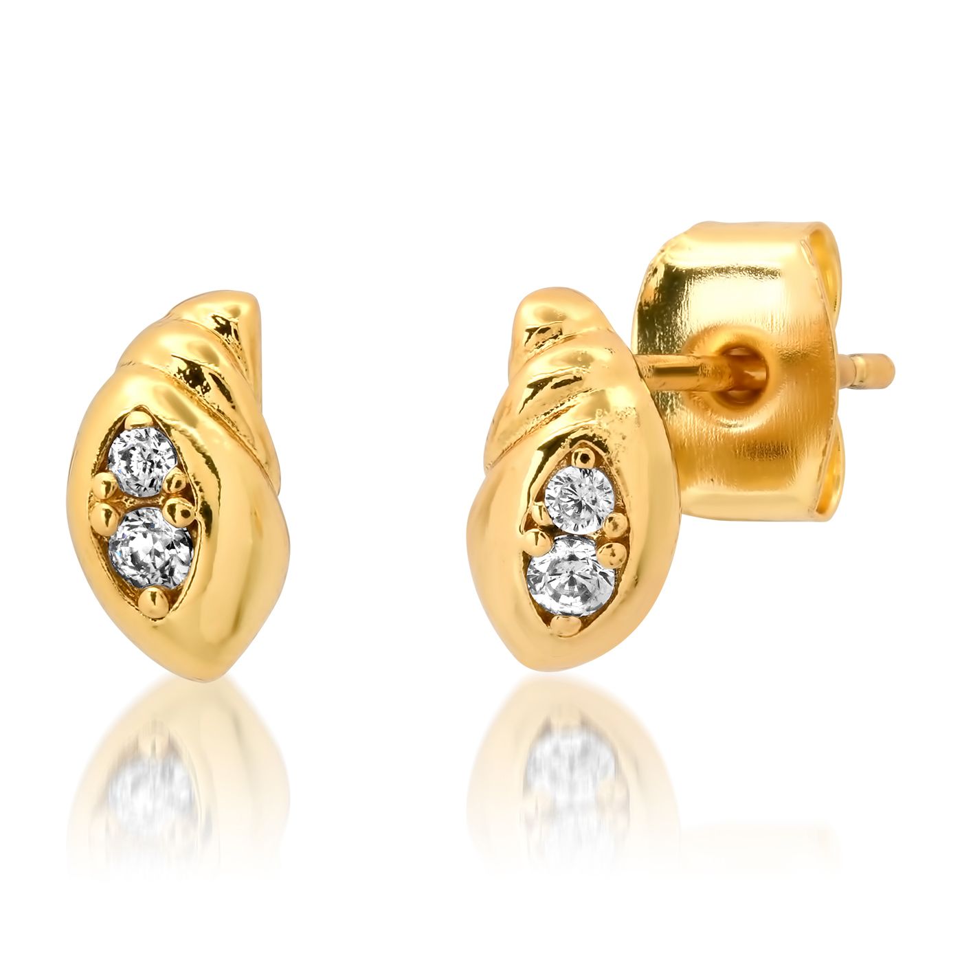 Tai Shell EARINGS W/ CZ details Gold