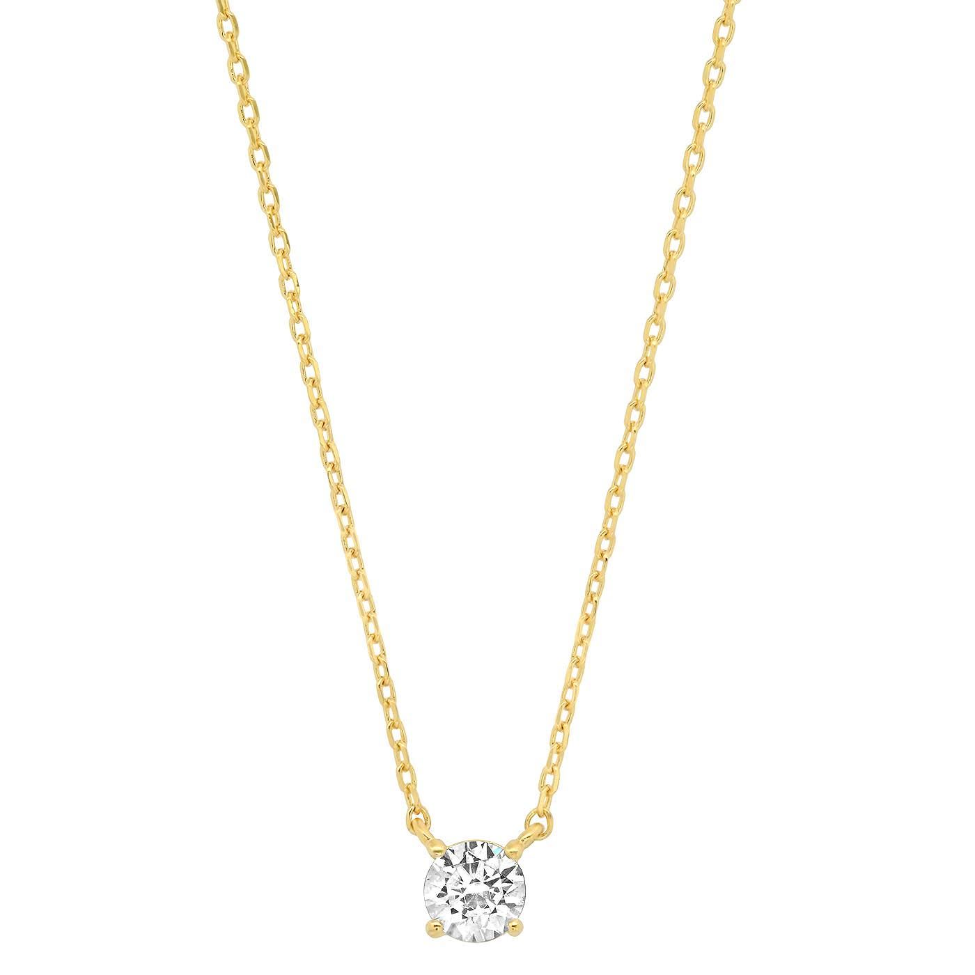 Tai simple chain necklace with clear CZ Gold