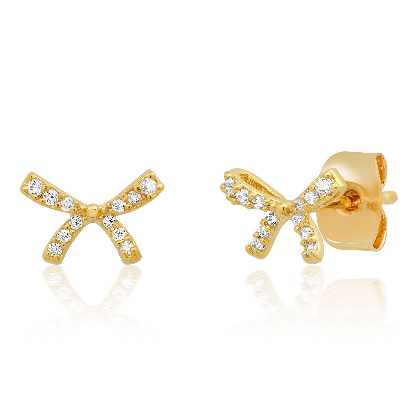 Tai Pave CZ Gold Bows  Gold*
