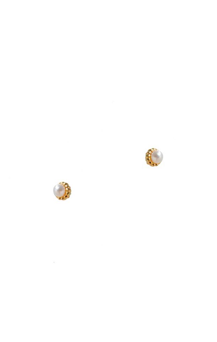 Tai Mini Circular Stud Earrings Pearl