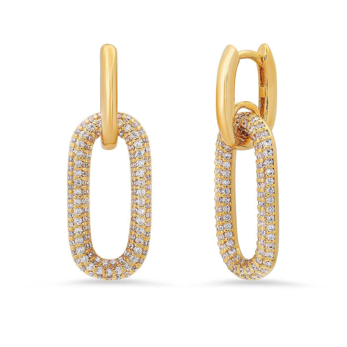 Tai Gold ear LG paperclip pave*
