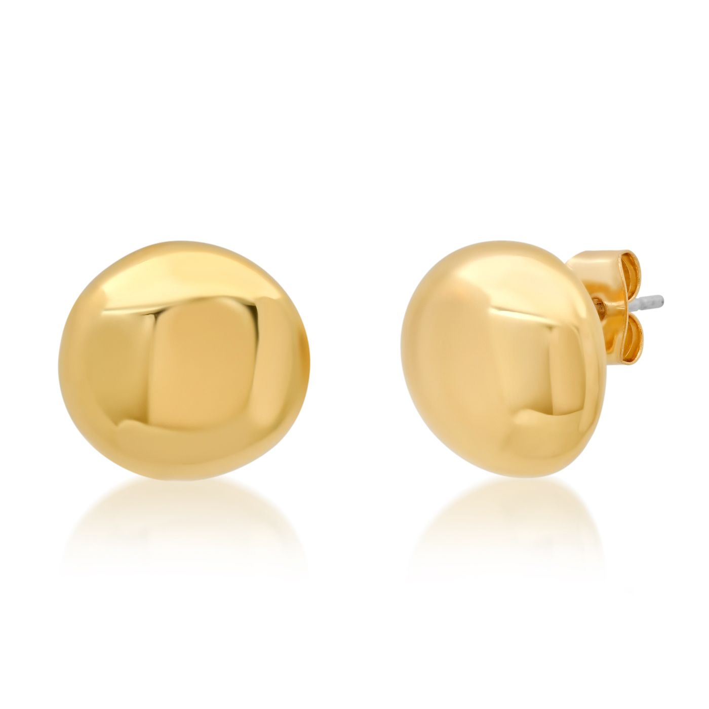 Tai Puffy Button Studs Gold