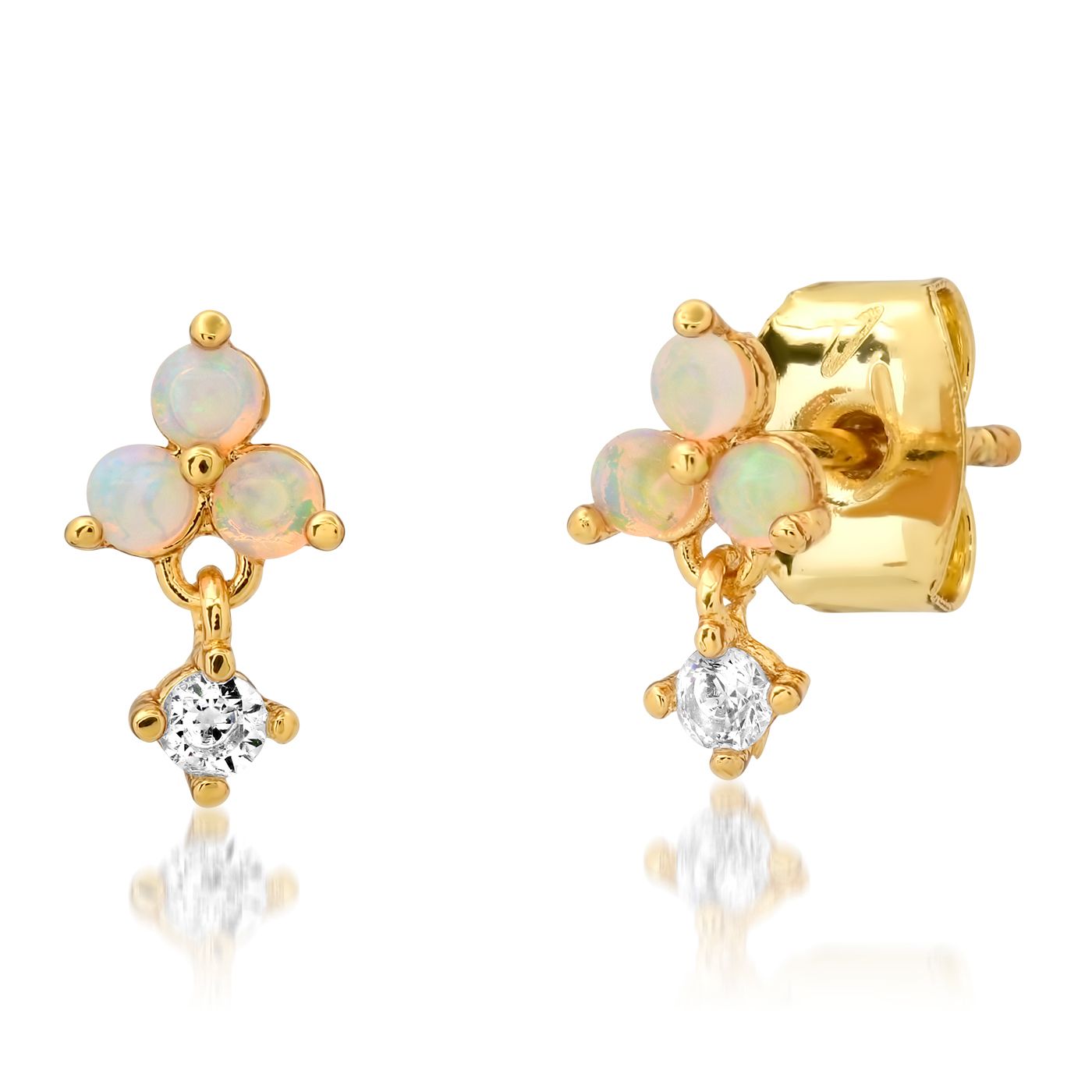 Tai Opal Cluster post Earrings with CZ drop