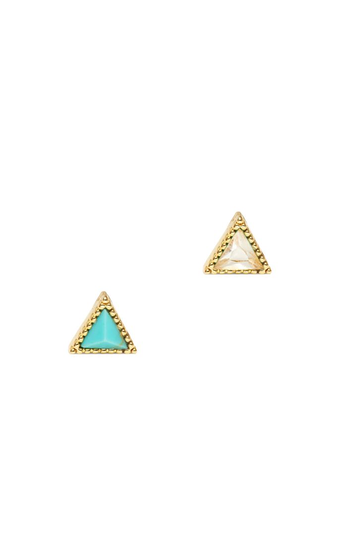 Tai Triangle Stud Earrings Turquoise