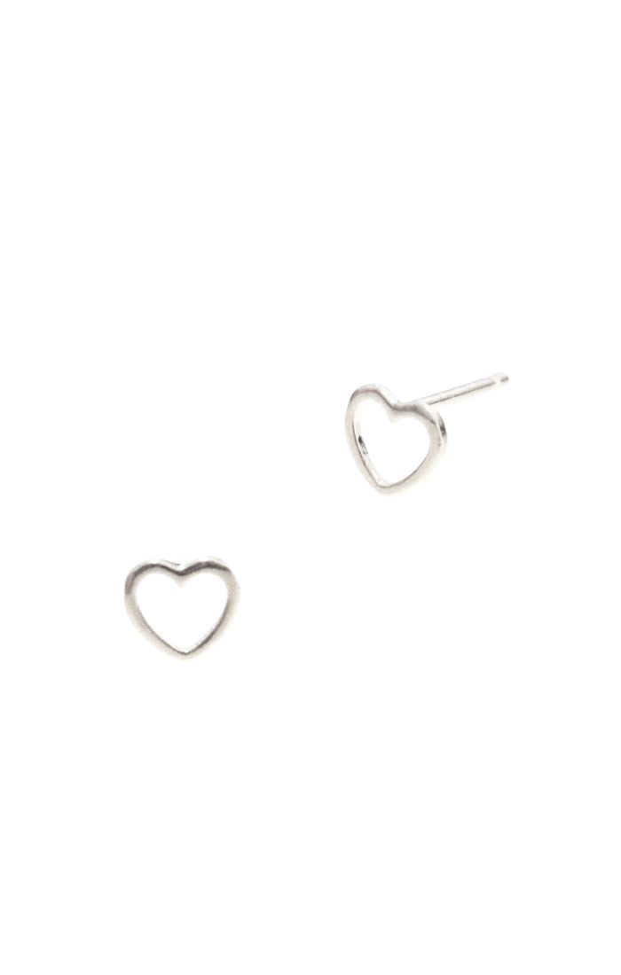 Tai Simple Open Heart Stud Earring Silver